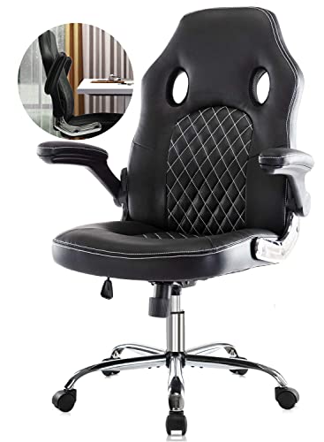 Office Chair, Ergonomic Computer Gaming Chair PU Leather Comfortable Swivel Task Home Office Desk Chair High Back with Adjustable Padded…
