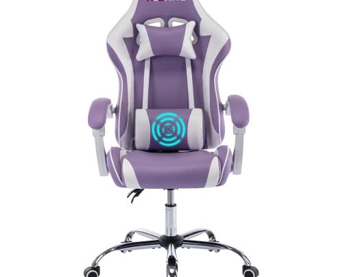 ALEAVIC Gaming Chair，Gamer Chair High Back Ergonomic Adjustable，Racing Style PU Leather Gaming Chair for Adults，Computer Gaming Chair with Headrest and…