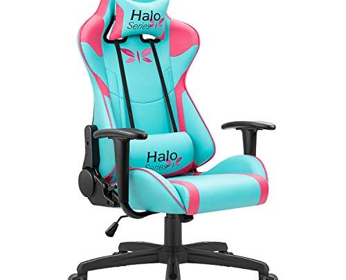 JUMMICO Gaming Chair Adjustable Racing Chair Halo Series Specialty Design Ergonomic Comfortable Swivel Computer Chair with Headrest and Lumbar Support…