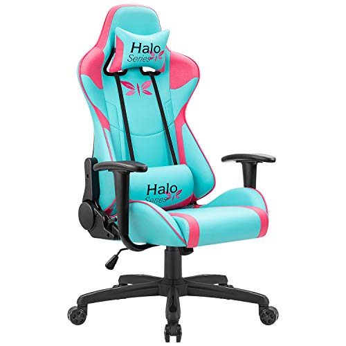 JUMMICO Gaming Chair Adjustable Racing Chair Halo Series Specialty Design Ergonomic Comfortable Swivel Computer Chair with Headrest and Lumbar Support…