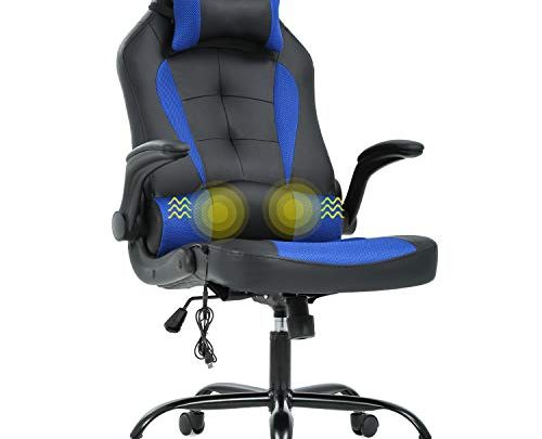 Gaming Chair Office Chair Desk Chair Massage Ergonomic Executive PU Leather Computer Chair with Lumbar Support Headrest Armrest Task Rolling…