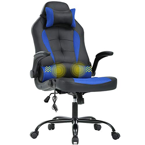 Gaming Chair Office Chair Desk Chair Massage Ergonomic Executive PU Leather Computer Chair with Lumbar Support Headrest Armrest Task Rolling…