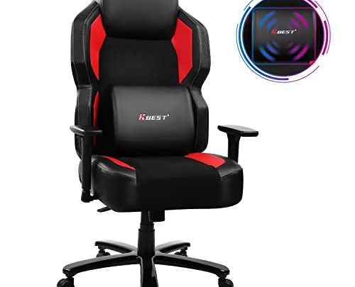 Big and Tall 350lb Massage Gaming Chair – Heavy Duty Metal Base, Adjustable Back Angle and 3D Arms Large High-Back…
