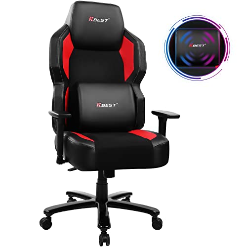 Big and Tall 350lb Massage Gaming Chair – Heavy Duty Metal Base, Adjustable Back Angle and 3D Arms Large High-Back…