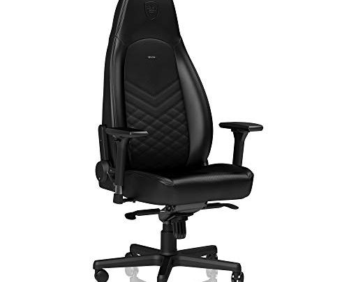 noblechairs ICON Gaming Chair and Office Chair with Lumbar Support, Black, PU Faux Leather