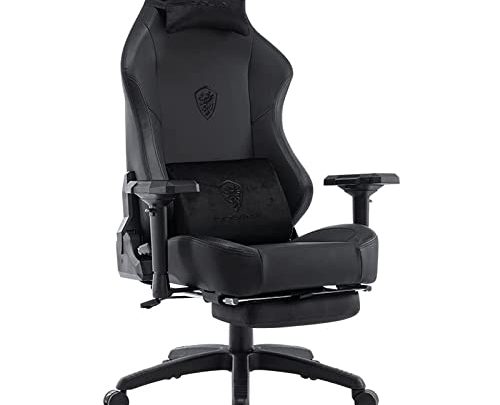 Dowinx Gaming Chair Office Chair with 4D Armrest, Massage Game Chair Pu Leather with Suede Headrest and Lumbar Support, Ergonomic…