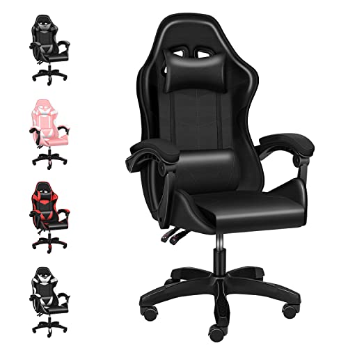 HealSmart 440lb Capacity, Black Racing Video Backrest and Seat Height Recliner Gaming, Without footrest