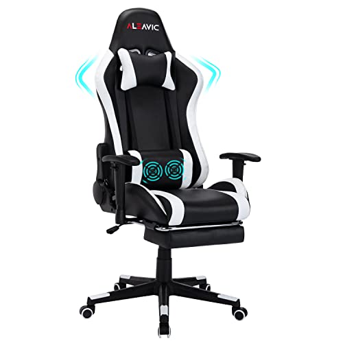 ALEAVIC Gaming Chair, Gaming Chair with Footrest High Back Ergonomic Adjustable, Racing Style Gamer Chair PU Leather, Computer Gaming Chair…