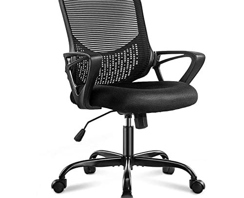 Office Chair, Desk Chair Mid Back Computer Chair Ergonomic Office Chair Mesh Computer Desk Chair with Lumbar Support Armrest, Executive…