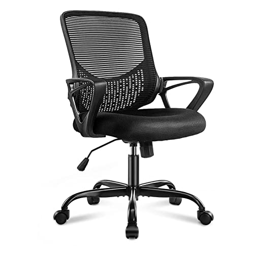 Office Chair, Desk Chair Mid Back Computer Chair Ergonomic Office Chair Mesh Computer Desk Chair with Lumbar Support Armrest, Executive…
