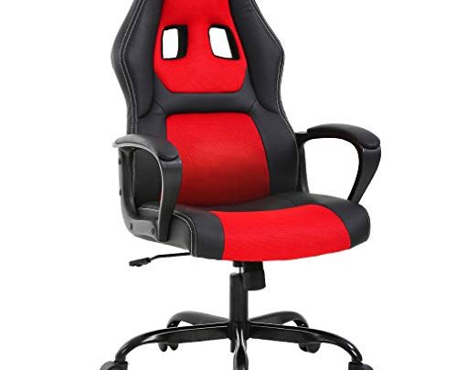 PC Gaming Chair Ergonomic Office Chair Desk Chair with Lumbar Support Arms Headrest High Back PU Leather Racing Chair Rolling…