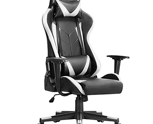 Yaheetech Video Game Chairs Computer Gaming Chair High Back Lumbar Support Racing Style Office Desk Chair Headrest Adjustable Swivel Leather…