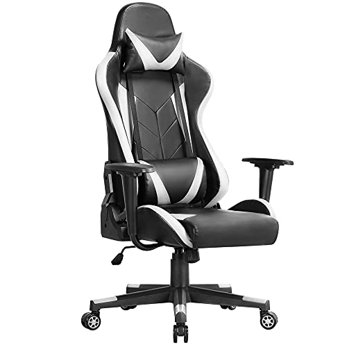 Yaheetech Video Game Chairs Computer Gaming Chair High Back Lumbar Support Racing Style Office Desk Chair Headrest Adjustable Swivel Leather…