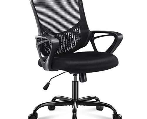 Ergonomic Office Chair, Rolling Chair Swivel Chair Computer Chair Mesh Office Chair Back Support, Adjustable Height, Desk Chair with Wheels…