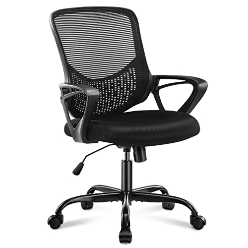Ergonomic Office Chair, Rolling Chair Swivel Chair Computer Chair Mesh Office Chair Back Support, Adjustable Height, Desk Chair with Wheels…