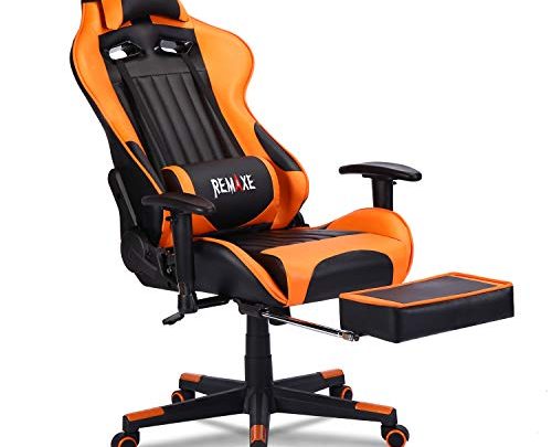 Remaxe Gaming Chair with Footrest, High Back Ergonomic Chair, Load Bearing 300LBS, Adjustable Armrests Office Computer Chair with Headrest and…