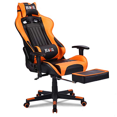 Remaxe Gaming Chair with Footrest, High Back Ergonomic Chair, Load Bearing 300LBS, Adjustable Armrests Office Computer Chair with Headrest and…