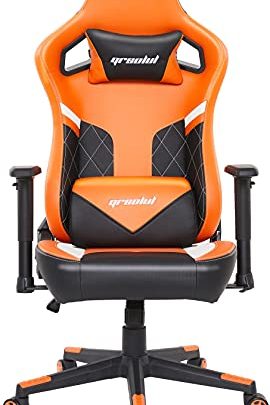 Gaming Chair Office Chair High Back Computer Chair Ergonomic Video Game Chair Racing Leather Desk Chair Seat Height Adjustable Task…