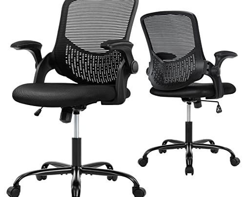 Office Chair, Home Office Chair Desk Chairs with Wheels, Ergonomic Office Chair Height Adjustable Computer Chair Mesh Office Chair Flip…