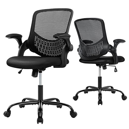 Office Chair, Home Office Chair Desk Chairs with Wheels, Ergonomic Office Chair Height Adjustable Computer Chair Mesh Office Chair Flip…