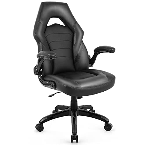 Home Office Desk Chairs – Bonded Leather Computer Gaming Chair High Back Ergonomic Executive Chair with Comfortable Padded Armrest and…