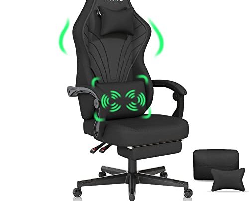 SITMOD Gaming Chair Executive Office Chair Back Support Fabric Ergonomic Chair with Footrest Lumbar Support Computer Chair PC Racing Chair…