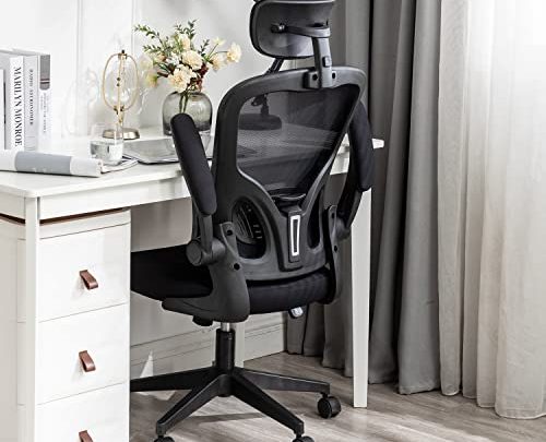 HousenLuxury Office Chair,Adjustable Height/Tilt Ergonomic Chair, 360-Degree Swivel Mesh Office Chair, Easy to Install Ergonomic Office Chair,300Lb Capacity-Black