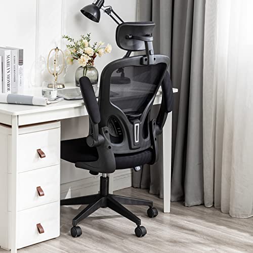 HousenLuxury Office Chair,Adjustable Height/Tilt Ergonomic Chair, 360-Degree Swivel Mesh Office Chair, Easy to Install Ergonomic Office Chair,300Lb Capacity-Black