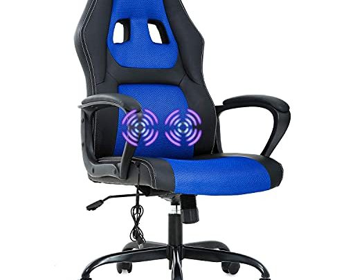Reclining Gaming Chair Ergonomic Racing Office Style Game Chair High Back Adjustable PU Leather Computer Chair with Headrest and Lumbar…