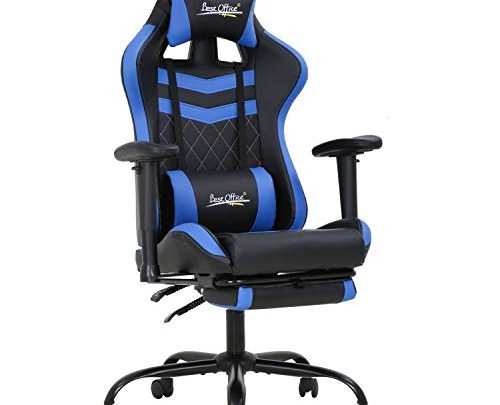 Gaming Chair Office Chair Computer Chair with Lumbar Support Headrest Footrest 2D Armrest Task Rolling Swivel Ergonomic E-Sports Adjustable Racing…