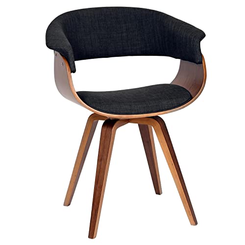 Armen Living Summer Chair in Charcoal Fabric and Walnut Wood Finish, 31″ x 25″ x 22″