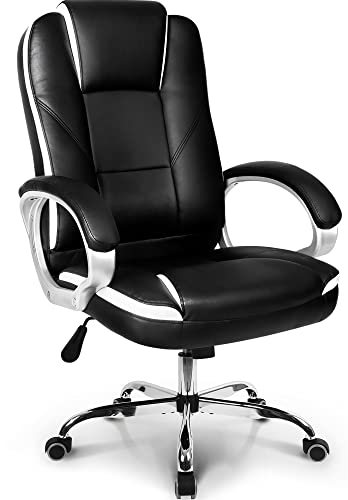 neo chair Office Chair Computer Desk Chair Gaming – Ergonomic High Back Cushion Lumbar Support with Wheels Comfortable Black Leather…