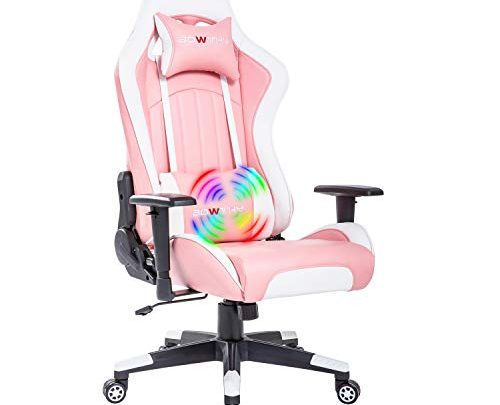 BOWTHY Massage Gaming Chair for Adults Computer Ergonomic Game Chair Heavy Duty Big and Tall Gamer Chair Racing Style Headrest…