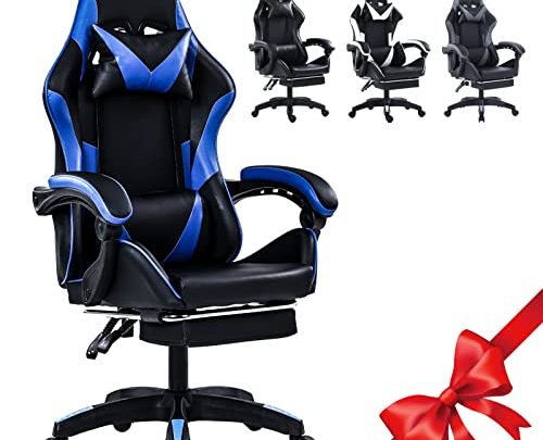 Gaming Chairs Office Chair PC Computer Chairs Racing Recliner Gamer Chair Ergonomic Backrest Height Adjustment Swivel with Headrest and Lumbar…