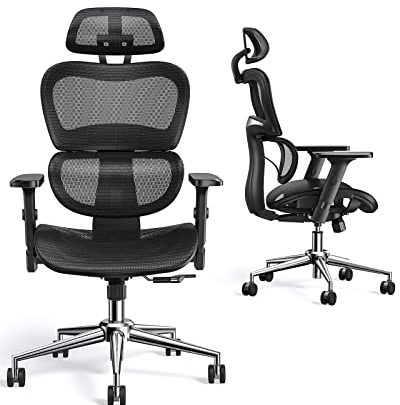 ErGear Office Chairs, Mesh Desk Chair with Adaptive Lumbar Support, Ergonomic Office Chair with Adjustable backrest Height and Headrest, High…