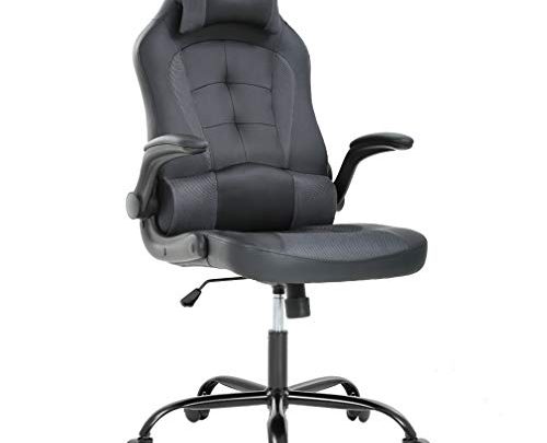 BestOffice PC Gaming Chair Ergonomic Office Chair Desk Chair with Lumbar Support Flip Up Arms Headrest PU Leather Executive High…