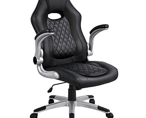Yaheetech High Back Video Game Chairs Computer Gaming Chairs Ergonomic Adjustable Racing Style Chairs Leather Desk Task Chairs with Lumber…