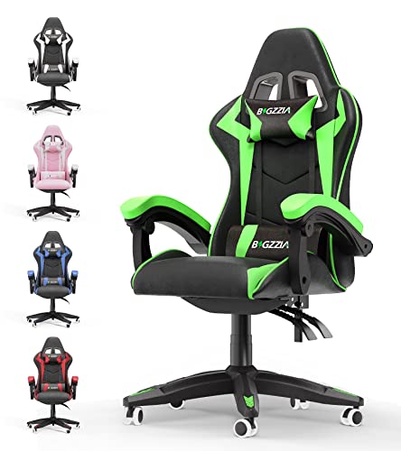 Gaming Chair Office Chair, Reclining High Back PU Leather Computer Desk Chair with Headrest and Lumbar Support, Adjustable Swivel Rolling…