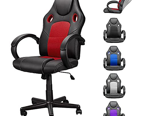 iooHug Computer Gaming Chair Cheap, Ergonomic Racing Chair Headrest with Lumbar Support, Home Office Desk Chair Adjustable PU Leather Mesh,…