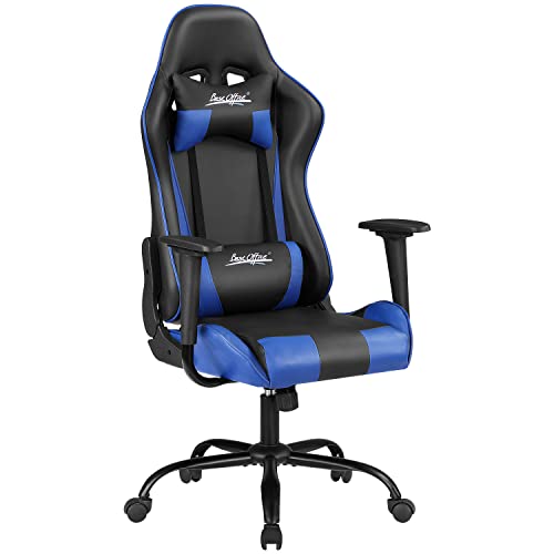 Gaming Chair Office Chair Desk Chair with Lumbar Support Headrest Armrest Task Rolling Swivel Ergonomic E-Sports Adjustable PC Gamer Chair…