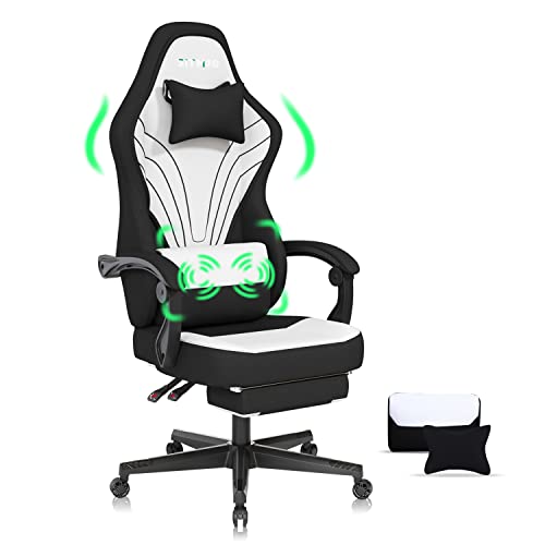 SITMOD Gaming Chair Computer Chair Home Office Desk Chairs Office Chair Fabric Ergonomic Gamer Chair with Footrest Lumbar Support Massage…