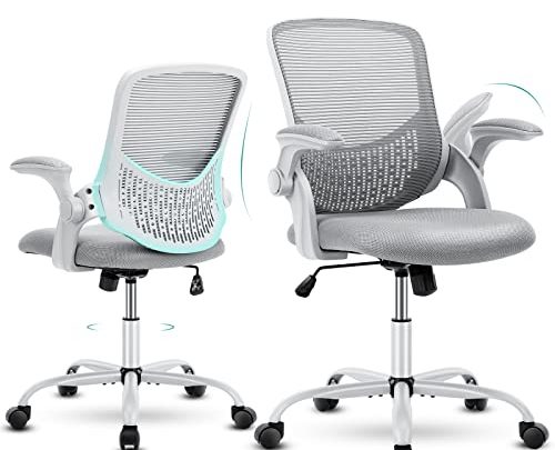 Office Chair – Desk Chairs with Wheels, Ergonomic Home Office Chair with Flip-up Arms and Lumbar Support, Mesh Swivel Rolling…
