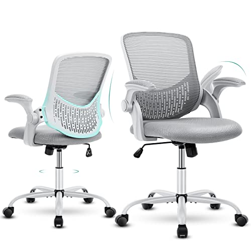 Office Chair – Desk Chairs with Wheels, Ergonomic Home Office Chair with Flip-up Arms and Lumbar Support, Mesh Swivel Rolling…