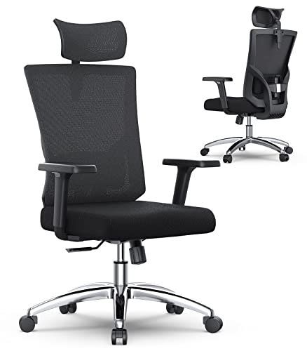 Leteuke Ergonomic Mesh Office Chair, 135° Reclining Computer Desk Chair with Adjustable Armrests and Headrest, High Back Office Chair with…