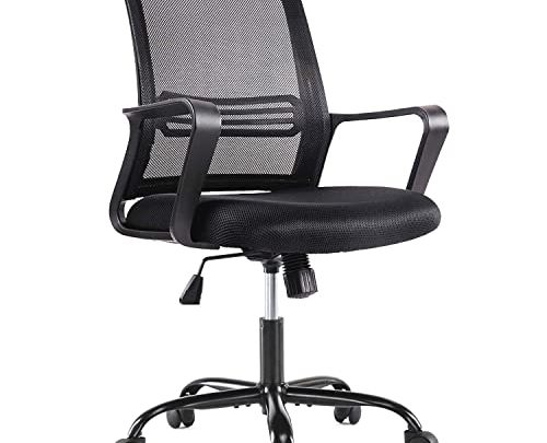 Office Chair Desk Chair Home Office Desk Chairs with Wheels Ergonomic Mesh Office Chair, Mid Back Computer Office Desk Chair…
