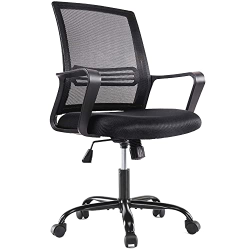 Office Chair Desk Chair Home Office Desk Chairs with Wheels Ergonomic Mesh Office Chair, Mid Back Computer Office Desk Chair…