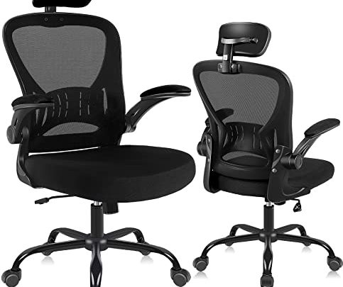 Office Chair Ergonomic Desk Chair Comfort Adjustable Height with Wheels，Lumbar Support Mesh Swivel Computer Home Office Study Task Chair