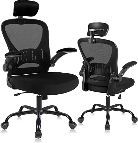Office Chair Ergonomic Desk Chair Comfort Adjustable Height with Wheels，Lumbar Support Mesh Swivel Computer Home Office Study Task Chair