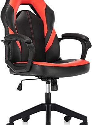 Ergonomic Gaming Office Chair – Computer Desk Chair, PU Leather Executive Swivel Chair with Padded Seat Cushion and Lumbar Support…