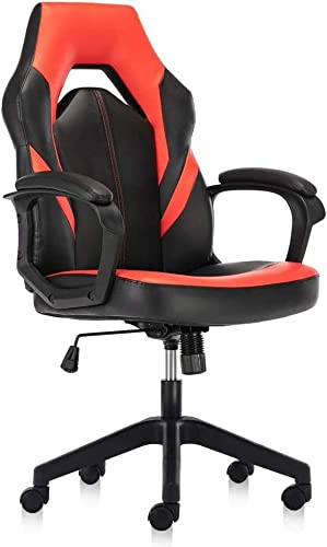Ergonomic Gaming Office Chair – Computer Desk Chair, PU Leather Executive Swivel Chair with Padded Seat Cushion and Lumbar Support…
